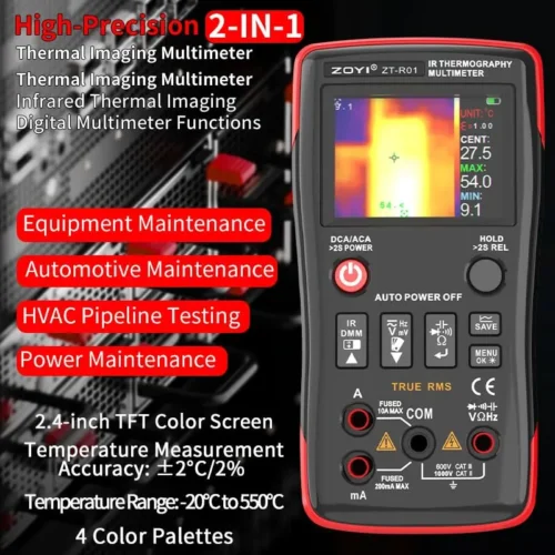 ZOYI ZT-R01 2-in-1 Thermal Imaging Multimeter, Professional Digital Multimeter with IR Camera