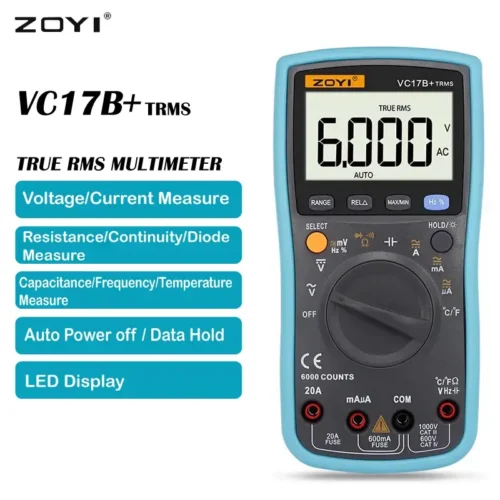 ZOYI VC17B+ TRMS 6000 Counts Digital Multimeter With Voltage/Current/Continuity/Diode/Frequency Measurment