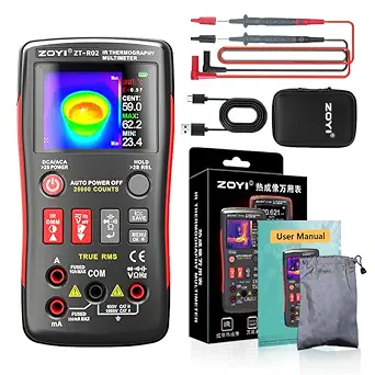 ZOYI R02 Handheld Thermal Imaging Camera with 25000 Counts TRMS Multimeter – High-Resolution 240x240 Infrared Scanner for Professional Diagnostics