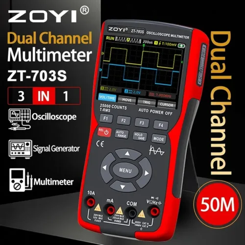 Zoyi ZT-703S 3in1 Oscilloscope Multimeter Dual Channel Signal Generator 25000 Counts True RMS Digital Multimeter