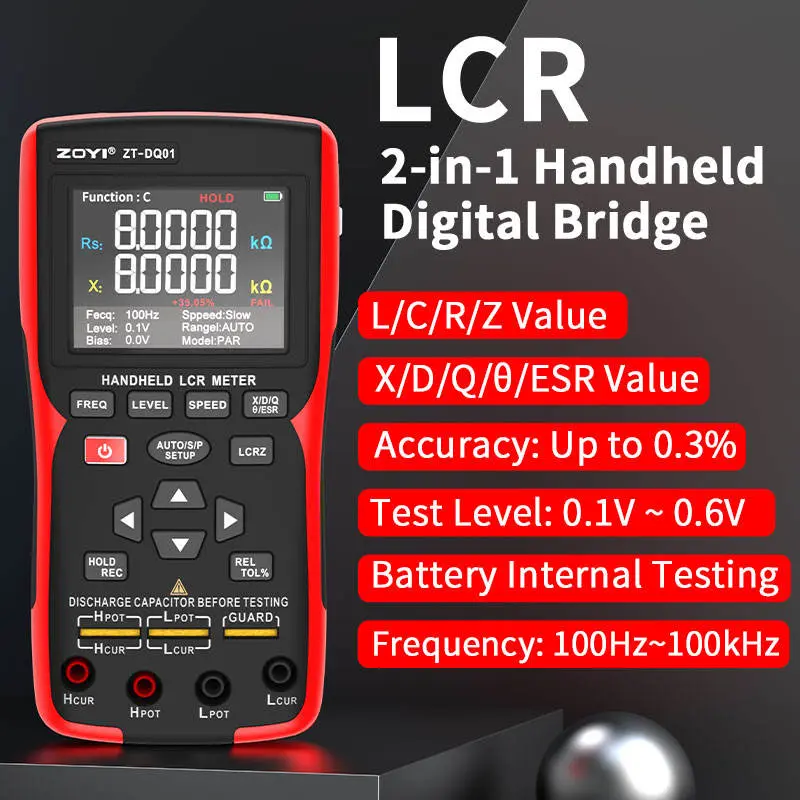 ZOYI ZT-DQ02 Handheld LCR Meter and Battery Tester - Image 3