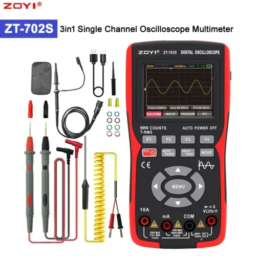 Zoyi ZT-702S 3in1 Oscilloscope Multimeter Singal Channel Signal Generator 9999 Counts True RMS Digital Multimeter