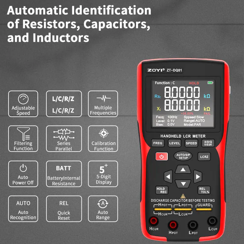 ZOYI ZT-DQ02 Handheld LCR Meter and Battery Tester - Image 5